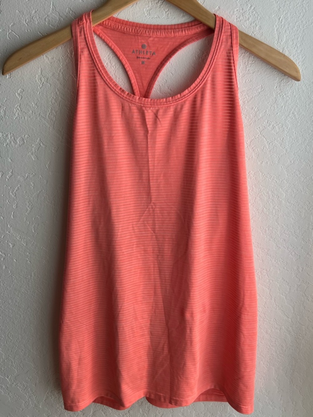 Athleta Coral Striped Racerback Tank Top